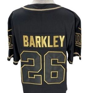 NFL Saquan Barkley #26 Giants Black And Gold Embroidered Jersey Men’s Small